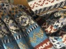 S734 2502 Mens lambswool multi pattern scarf Thumbnail